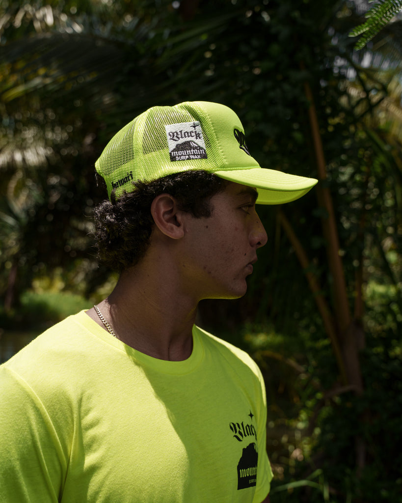 The Black Mountain Mesh Snapback Hat — Hi Vis Yellow