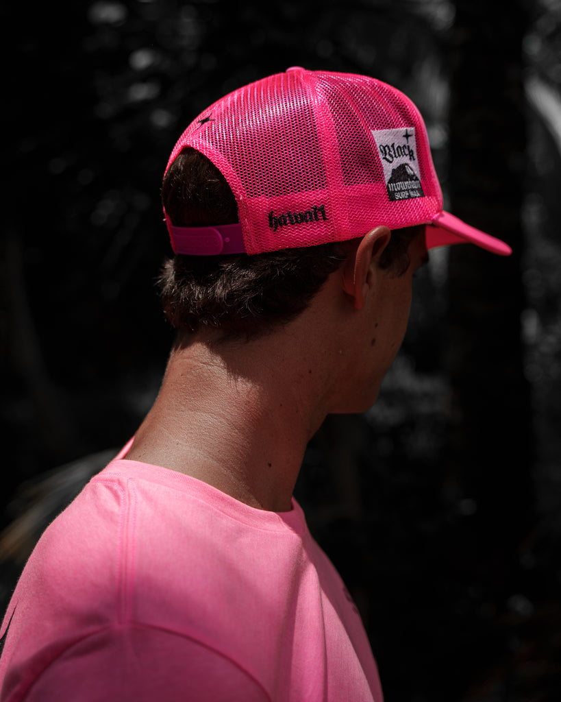 The Black Mountain Mesh Snapback Hat — Hi Vis Pink