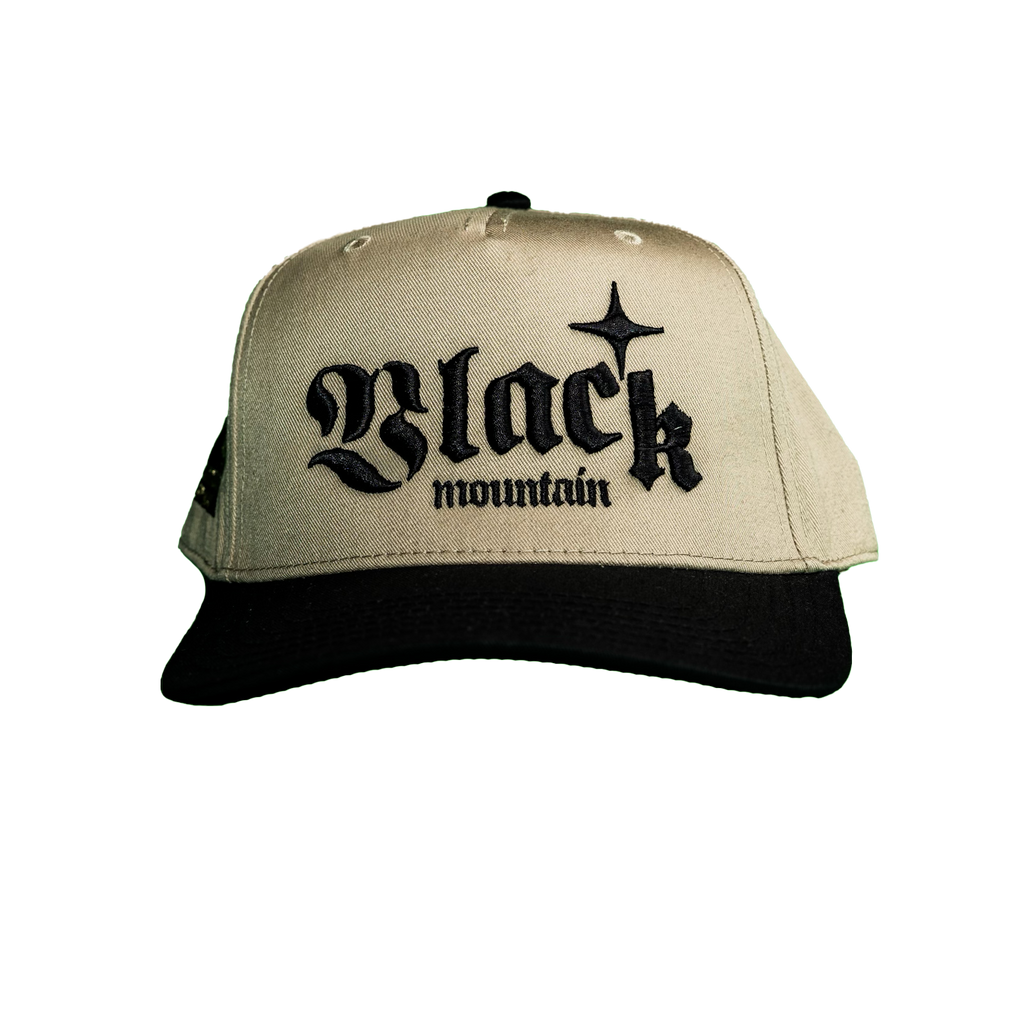 The Black Mountain Snapback Hat — Black and Gold